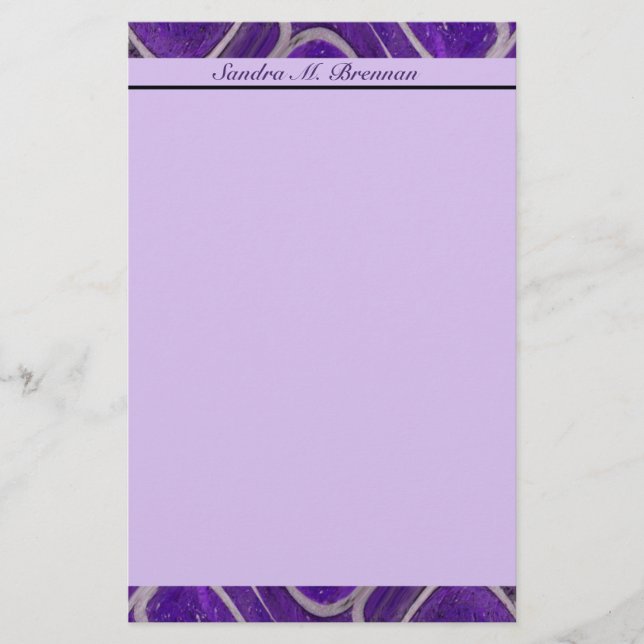 purple abstract stationery (Front)