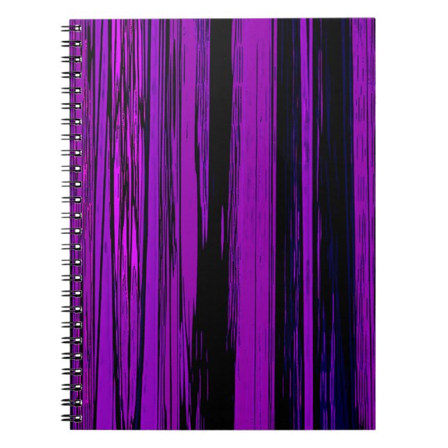 Purple Abstract Stripes 606 Notebook (Front)