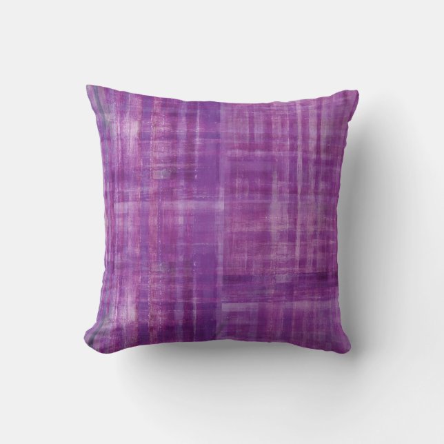 Purple Abstract Stripes Pattern Art Cushion (Front)