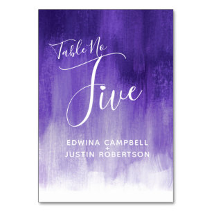 Purple abstract wash modern art table number five