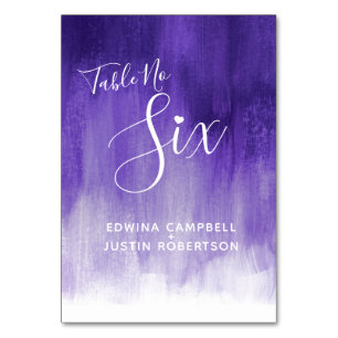 Purple abstract wash modern art table number six