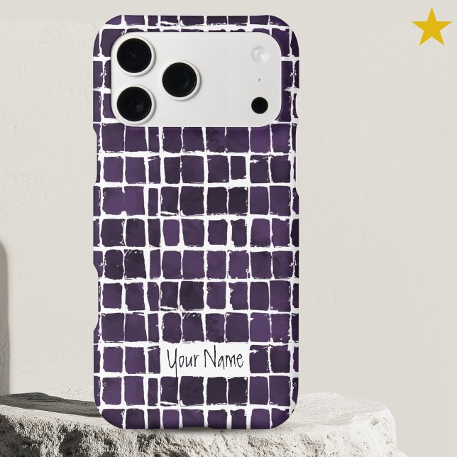 Purple Abstract Watercolor Chequered Custom Name (Creator Uploaded)