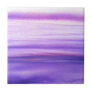 Purple abstract watercolor elegant boutique waves ceramic tile