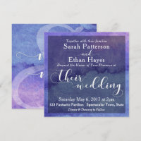 Purple Abstract Watercolor Paint & Mandala Wedding