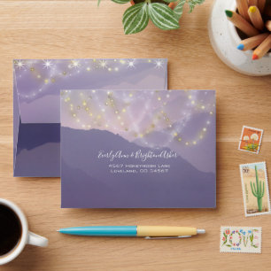 Purple Abstract Watercolor Pattern Envelope