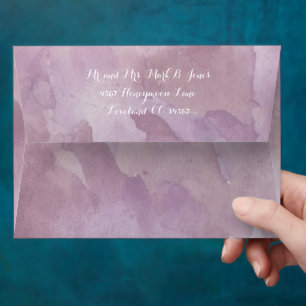 Purple Abstract Watercolor Pattern Envelopes