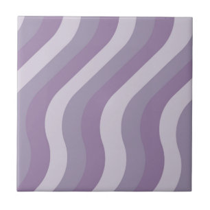 Purple Abstract Wavy Stripe Pattern Modern Ceramic Tile