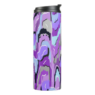 Purple Abstract with Blue and Black Thermal Tumbler