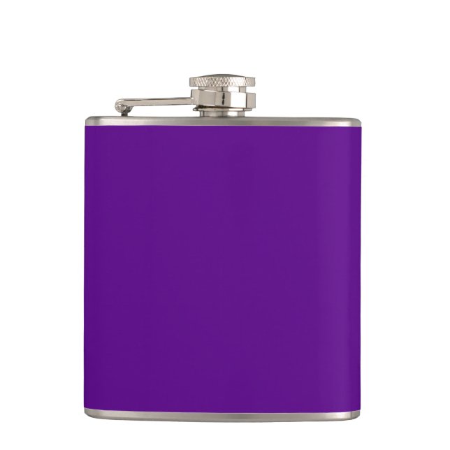 Purple Accent Colour Decor Customisable Hip Flask (Front)