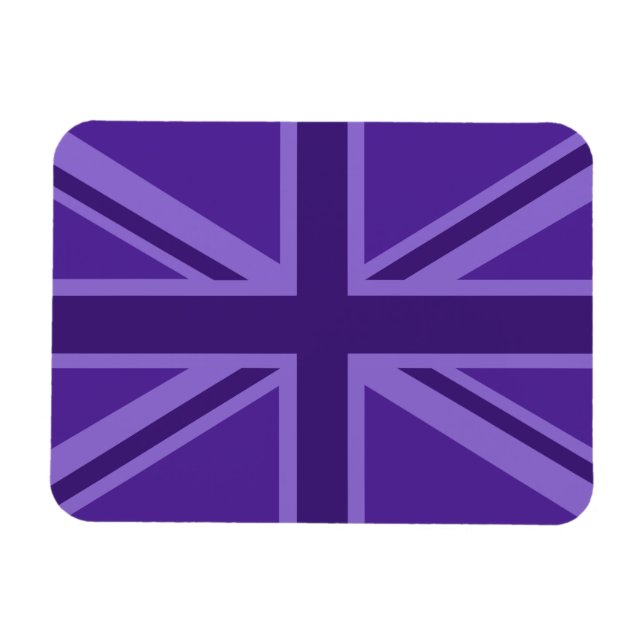 Purple Accent Union Jack Decor Magnet (Horizontal)