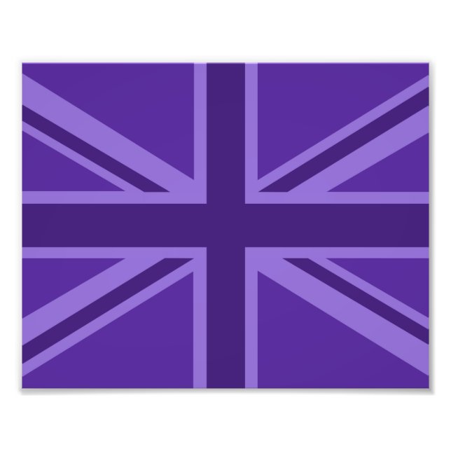 Purple Accent Union Jack Decor Photo Print (Front)