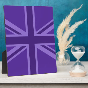 Purple Accent Union Jack Decor Plaque
