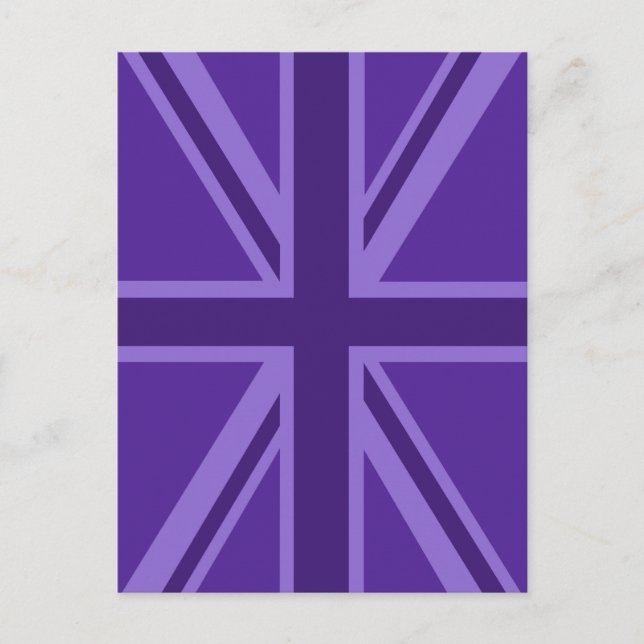 Purple Accent Union Jack Decor Postcard (Front)