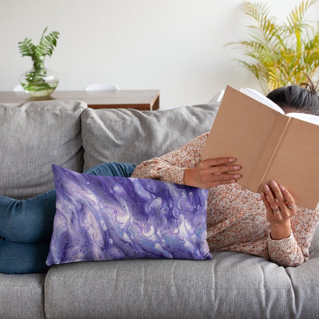 Purple Acrylic Fluid Pour  Lumbar Cushion (Creator Uploaded)