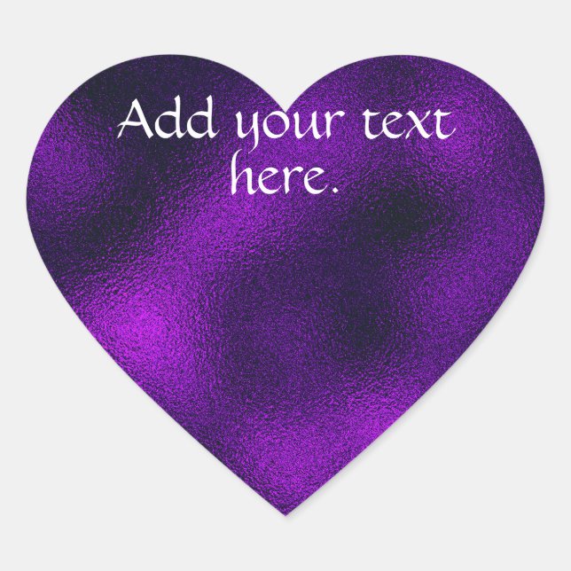 Purple Add Your Own Text Heart Sticker (Front)