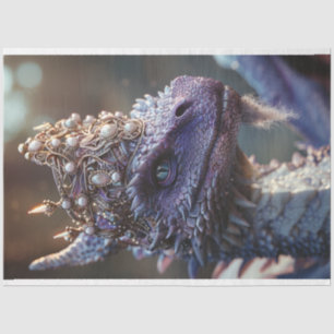 Purple Adorned Lizard Decoupage Tissue Paper