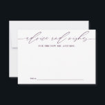 Purple Advice for Newlyweds Keepsake Card<br><div class="desc">These beautifully designed cards offer a unique way for wedding guests to share their heartfelt advice and wishes with the bride and groom. Ideal for adding a personal touch to your special day, these cards ensure cherished keepsakes for the happy couple. Perfect for wedding receptions, bridal showers, and engagement parties....</div>