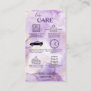 Purple  Aesthetic Cake Care  Business Card
