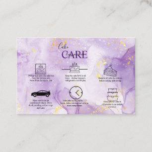 Purple Aesthetic Cake Care Square Business Card