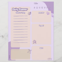 Purple Aesthetic Daily Planner Page