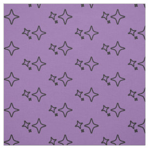 Purple Aesthetic Stars Pattern Fabric