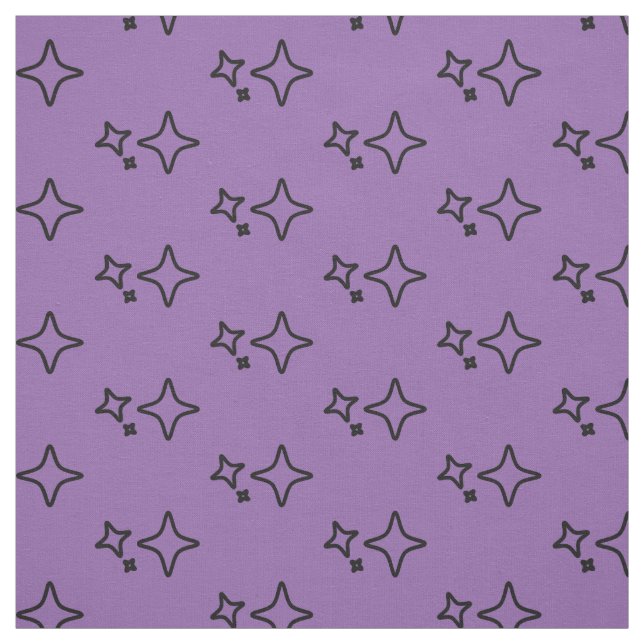 Purple Aesthetic Stars Pattern Fabric (Swatch)