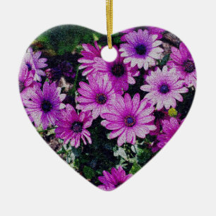 Purple African Daisies Flower Art Ornament