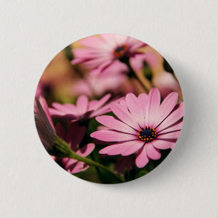 Purple African Daisy 6 Cm Round Badge