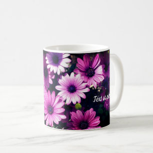 Purple African Daisy Flowers Personalized Coffee Mug
