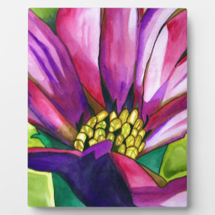 Purple African Daisy watercolor art flower Plaque