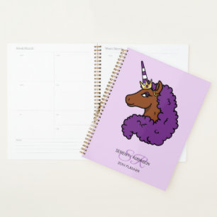 Purple Afro Unicorn Planner