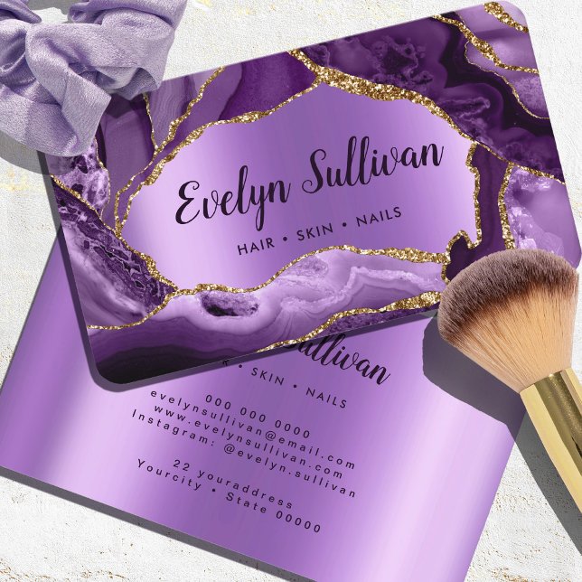Purple Agate Faux Foil business card (Creator Uploaded)