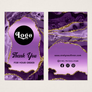 Purple agate faux foil package insert