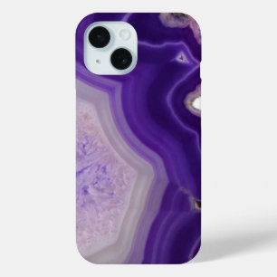 Purple Agate Geode Custom iPhone 15 Case
