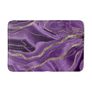 Purple Agate Gold Glitter Glam #1 Bath Mat