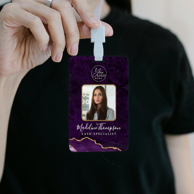 Purple Agate Marble Business Logo Company ID ID Badge (Creator Uploaded)