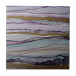Purple Agate Mid-Century Modern  Ceramic Tile<br><div class="desc">These gorgeous jewel tones add a touch of modern romance to any home. These make great tile accents or backsplash tiles,  This ink design comes from an original painting that I created in 2021.</div>