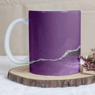 Purple Agate Silver Glitter Coffee Mug
