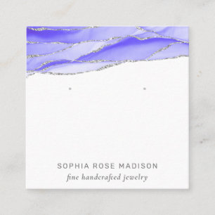Purple Agate Watercolor Jewellery Display Square Business Card