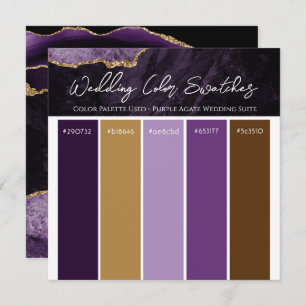 Purple Agate Wedding Colour Pallette Invitation