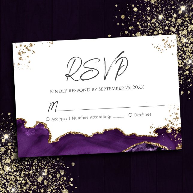 Purple Agate Wedding RSVP (Creator Uploaded)