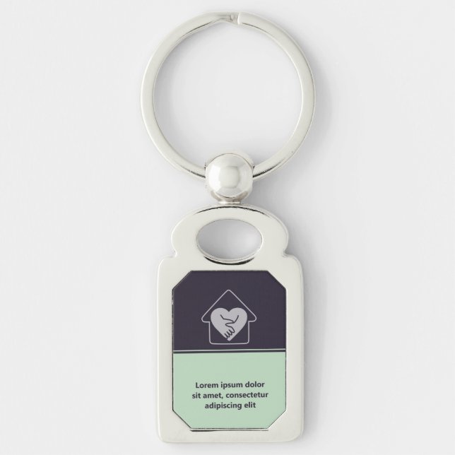 Purple Aged Care Promotional Custom Logo Key Ring (Front)