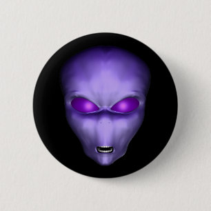 Purple Alien 6 Cm Round Badge