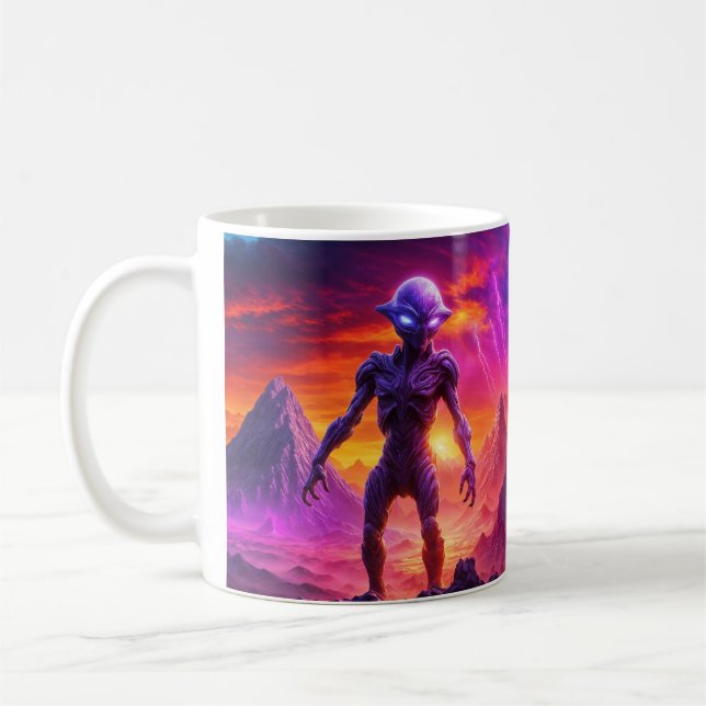 Purple Alien Coffee Mug (Left)