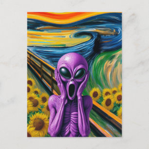 Purple Alien Screams Postcard