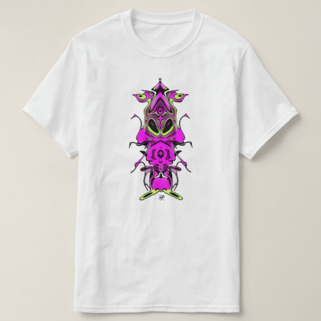 Purple alien squirrel wearing flashing slippers T-Shirt (Design Front)