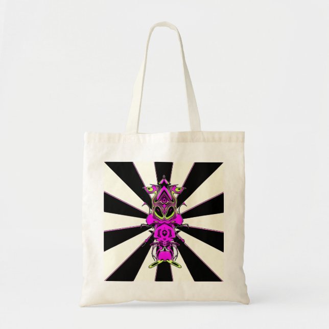 Purple alien squirrel wearing flashing slippers tote bag (Front)
