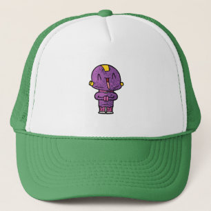 purple alien trucker hat