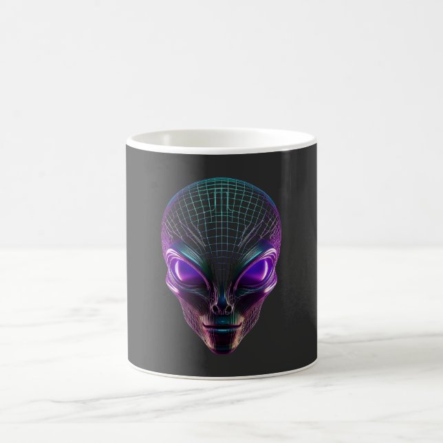 Purple Alien With Luminous Eyes Coffee Mug (Center)