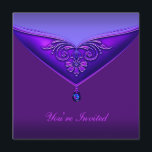Purple All Occasion Party Invitation Template<br><div class="desc">Elegant purple violet flourish with beautiful purple and blue party invitation template. This beautiful purple party invitation is easily customised for your event by simply choosing the "Customise it!" button to begin adding your event details, font style, font size & colour, and wording. Please note - all of the stickers,...</div>